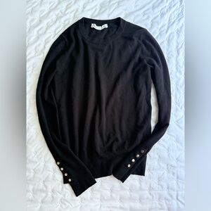Zara Black Sweater with Gold Button Accents